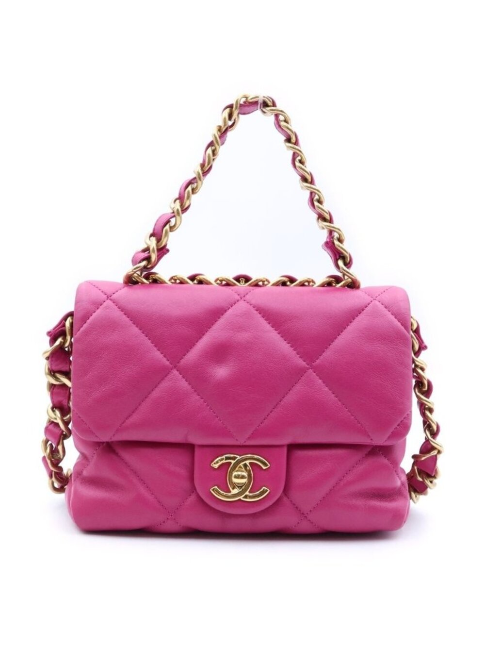 Chanel Quilted Small Flap Chain Shoulder Bag Pink Lambskin GD Plate